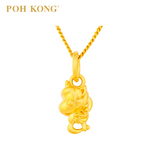 POH KONG 916/22K Yellow Gold Angel Unicorn in Love Pendant