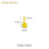 POH KONG 916/22K Yellow Gold Anggun Half Green Durian Pendant
