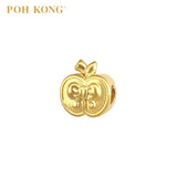 POH KONG 916/22K Yellow Gold Apple Ribbon Charm