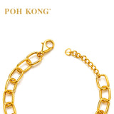 POH KONG 916/22K Yellow Gold Classic Paperclip Design Bracelet