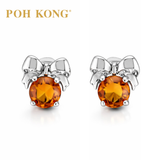 POH KONG 750/18K White Gold Ribbon Citrine Earrings