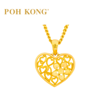 POH KONG 916/22K Gold Anggun Love and Flower Pendant (L)