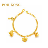 POH KONG 916/22K Yellow Gold Auspicious Four Blessing Bracelet