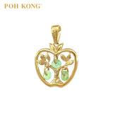 POH KONG Yellow Gold 916/22K Auspicious Prosperous Serenity Jade Pendant