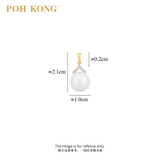 POH KONG 585/14K Yellow Gold Round Pearl With Diamond Pendant