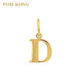 POH KONG 916/22K Yellow Gold Exquisite Alphabet Pendant D