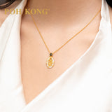 POH KONG 916/22K Gold Tranz Spider With White Agate Pendant