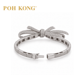 POH KONG 750/18K WHITE GOLD RIBBON DIAMOND BANGLE