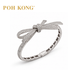 POH KONG 750/18K WHITE GOLD RIBBON DIAMOND BANGLE