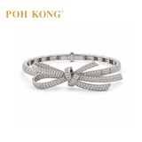 POH KONG 750/18K WHITE GOLD RIBBON DIAMOND BANGLE