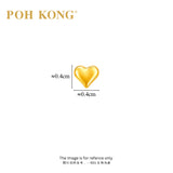 POH KONG 916/22K Yellow Gold Classic Heart Stud Earrings