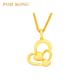 POH KONG 916/22K Yellow Gold Quadruple Hearts Pendant