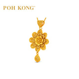 POH KONG 916/22K Layered Gold Flower Pendant