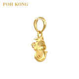 POH KONG 916/22K Yellow Gold Auspicious Clever Snake Pendant
