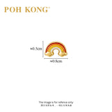 POH KONG 916/22K Yellow Gold Enamel Rainbow Stud Earrings