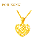 POH KONG 916/22K Yellow Gold Anggun Love and Flower Pendant (L)