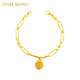 POH KONG 916/22K Yellow Gold Dragon Abacus Orb Bracelet