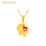 POH KONG 916/22K Yellow Gold "PingAn" Elephant Pendant
