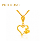 POH KONG 916/22K Gold Butterfly Love Pendant