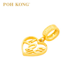 POH KONG 916/22K Yellow Gold Happy Love Love Charm