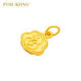 POH KONG 999/24K Yellow Gold Ruyi Shaped Zodiac Snake Pendant