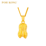 POH KONG 999/24K Yellow Gold Gaping Peanut Pendant