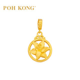 POH KONG 916/22K Yellow Gold Happy Love Lily Pendant