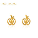 POH KONG 916/22K Yellow Gold Love Apple Earrings