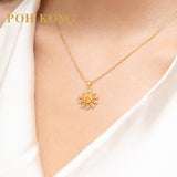 POH KONG 916/22K Yellow Gold Holographic Aura Daisy Pendant