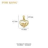POH KONG 916/22K Gold Anggun Love and Flower Pendant (S)