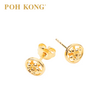 POH KONG 916/22K Yellow Gold Anggun Round Shape Orchid Stud Earrings