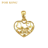 POH KONG 916/22K Gold Anggun Love and Flower Pendant (S)
