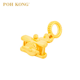POH KONG 916/22K Yellow Gold Vintage Propeller Plane Pendant