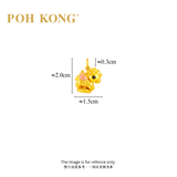 POH KONG 999/24K Yellow Gold Pink Enamel Ribbon Horse Pendant
