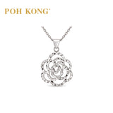 POH KONG 375/9K White Gold Flower Pendant