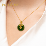 POH KONG 999/24K Yellow Gold Jade Pendant