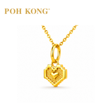 POH KONG 916/22K Gold Pixel Heart Pendant