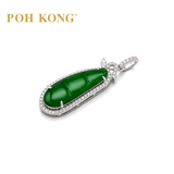 POH KONG 750/18K White Gold Jade Pendant with Diamond
