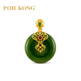 POH KONG 999/24K Yellow Gold Jade Pendant