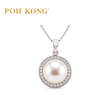 POH KONG 750/18K White Gold Luna Pearl with Diamond Pendant