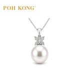 POH KONG 750/18K White Gold Pearl Grace with Diamond Pendant