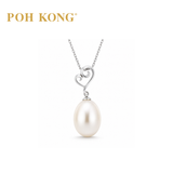 POH KONG 375/9K White Gold Heart Pearl Pendant
