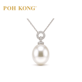 POH KONG 750/18K White Divine Pearl with Diamond Pendant