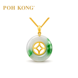 POH KONG 750/18K Yellow Gold Jade Pendant