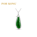 POH KONG 750/18K White Gold Jade Pendant with Diamond
