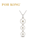 POH KONG 750/18K White Gold Eternal Pearl Trio Pendant
