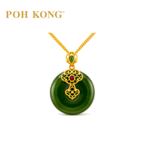 POH KONG 999/24K Yellow Gold Jade Pendant