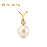 POH KONG 750/18K Yellow Gold Eternal Pearl with Diamond Pendant
