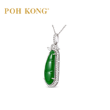 POH KONG 750/18K White Gold Jade Pendant with Diamond
