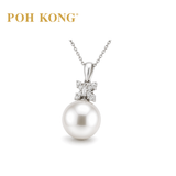 POH KONG 750/18K White Gold Pearl Grace with Diamond Pendant